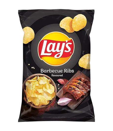 Exclusive European Crisps Selection | SELECT FLAVOUR | Lay’s & Cheetos | 150g - 160g Bags - Lays Barbecue Ribs 130g