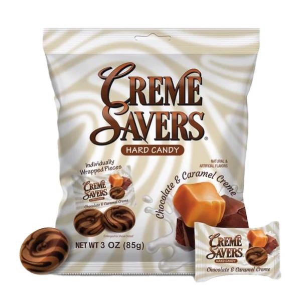 The Creme Savers Range - Strawberries & Cream & Orange & Creme / Caramel & Chocolate - 85g per bag - Snack - Bonbon - Chocolate & Caramel Creme