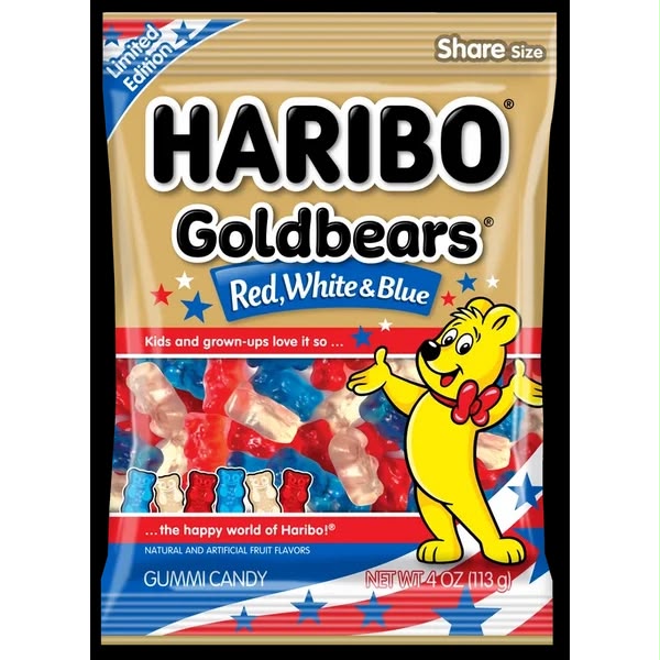 Haribo Goldbears Candy Range | Select Flavour | Snack Sweet Candy (American) NEW FLAVOURS - Red white & Blue