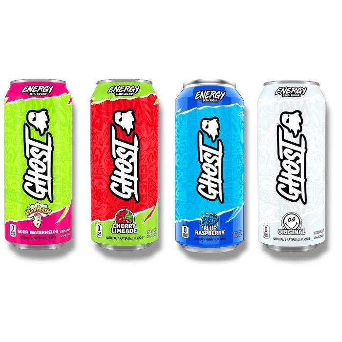 Ghost Zero Sugar Energy Drink 4 Drink Bundle 500ml Cans