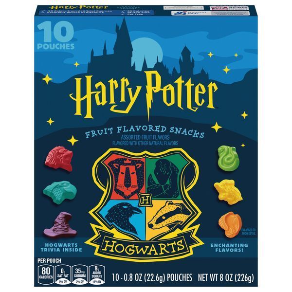 Harry Potter Fruit Flavoured Snacks 6 Flavours 226g 10 Pouches (American) Candy Betty Crocker