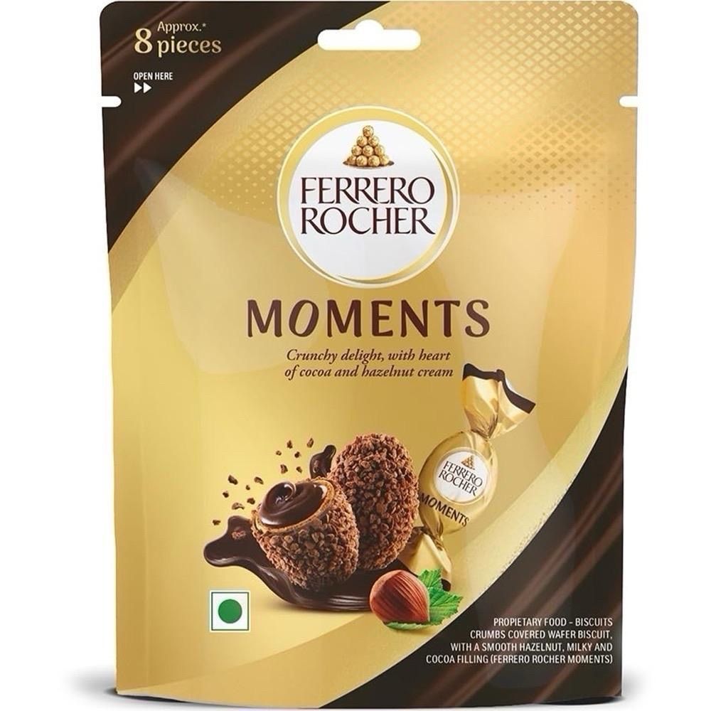 Ferrero Rocher Moments Chocolate Spheres (58g) Perfect for Sharing or Savoring -