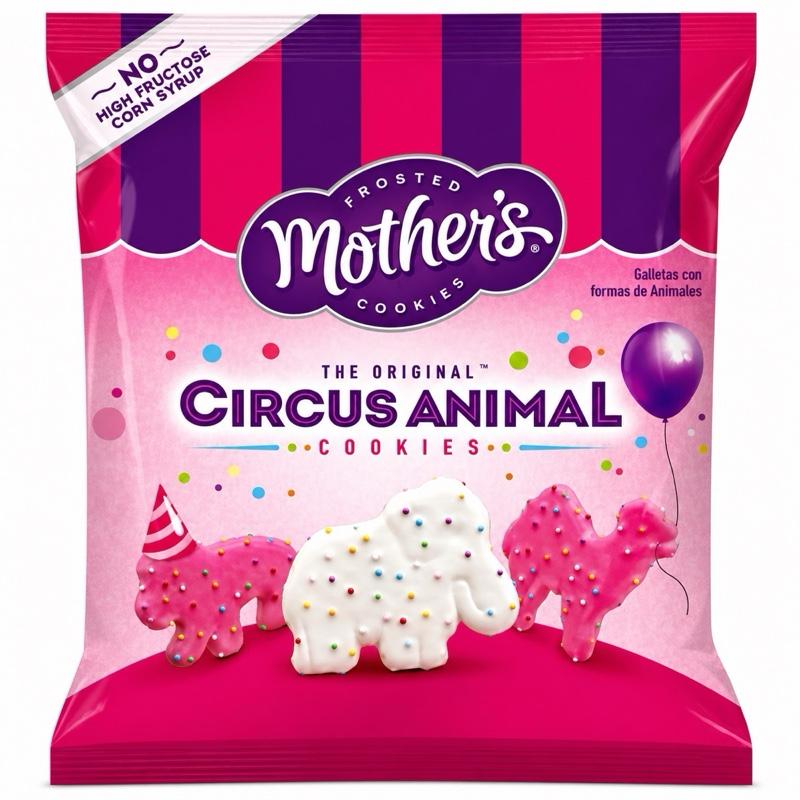 Kellogg’s Mother’s Frosted Circus Animal Cookies 28g (1oz) Snack Pack American