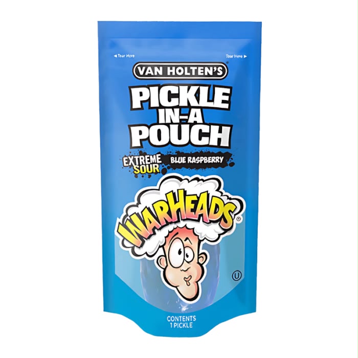 Viral Van Holten’s Pickle in a Pouch Variety | Extreme Sour, Hot & Garlic Flavours | American - Warheads Extreme Sour Blue Raspberry