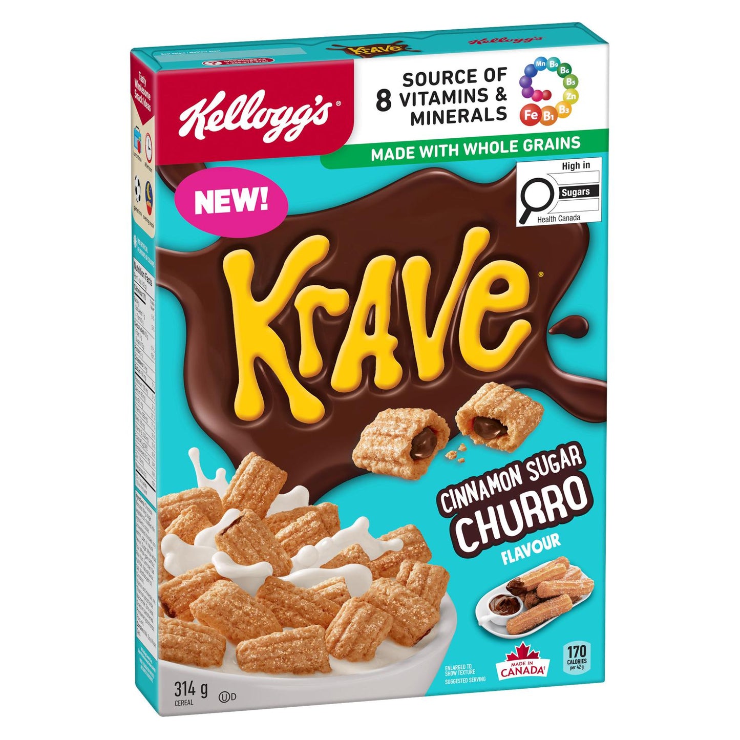 Imported Cereal Range - America & Canada - Krave Cinnamon Sugar Churro 476g