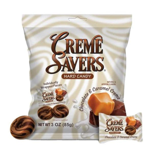 The Creme Savers Range - Strawberries & Cream & Orange & Creme / Caramel & Chocolate - 85g per bag - Snack - Bonbon - Chocolate & Caramel Creme