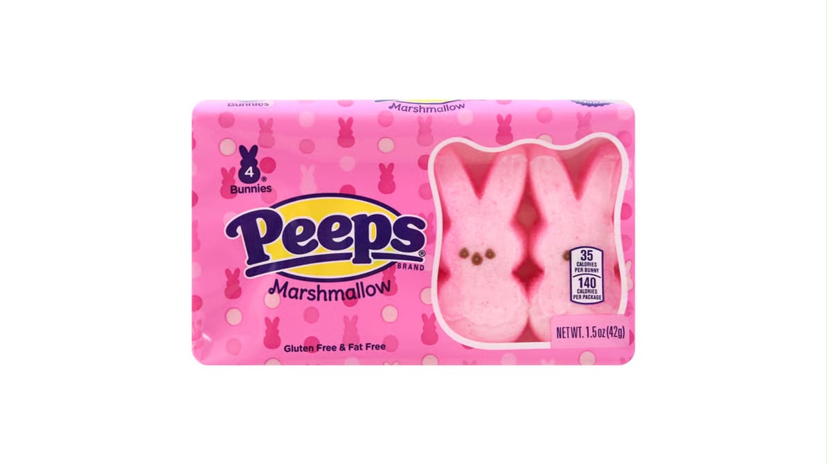 Peeps Marshmallow Selection | Choose Flavour & Size | American Exclusive Limited Editions Sweet Snack Candy - Peeps Pink Bunnies 4ct 42g