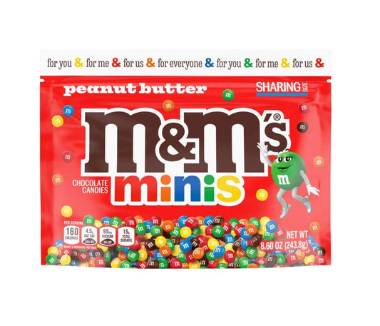 M&M SUPER RARE Share Size Chocolate Candies Selection | MIX & MATCH FLAVOURS | American 209g - 253g Bags Snack Candy - M&M Peanut Butter Mini’s 243g