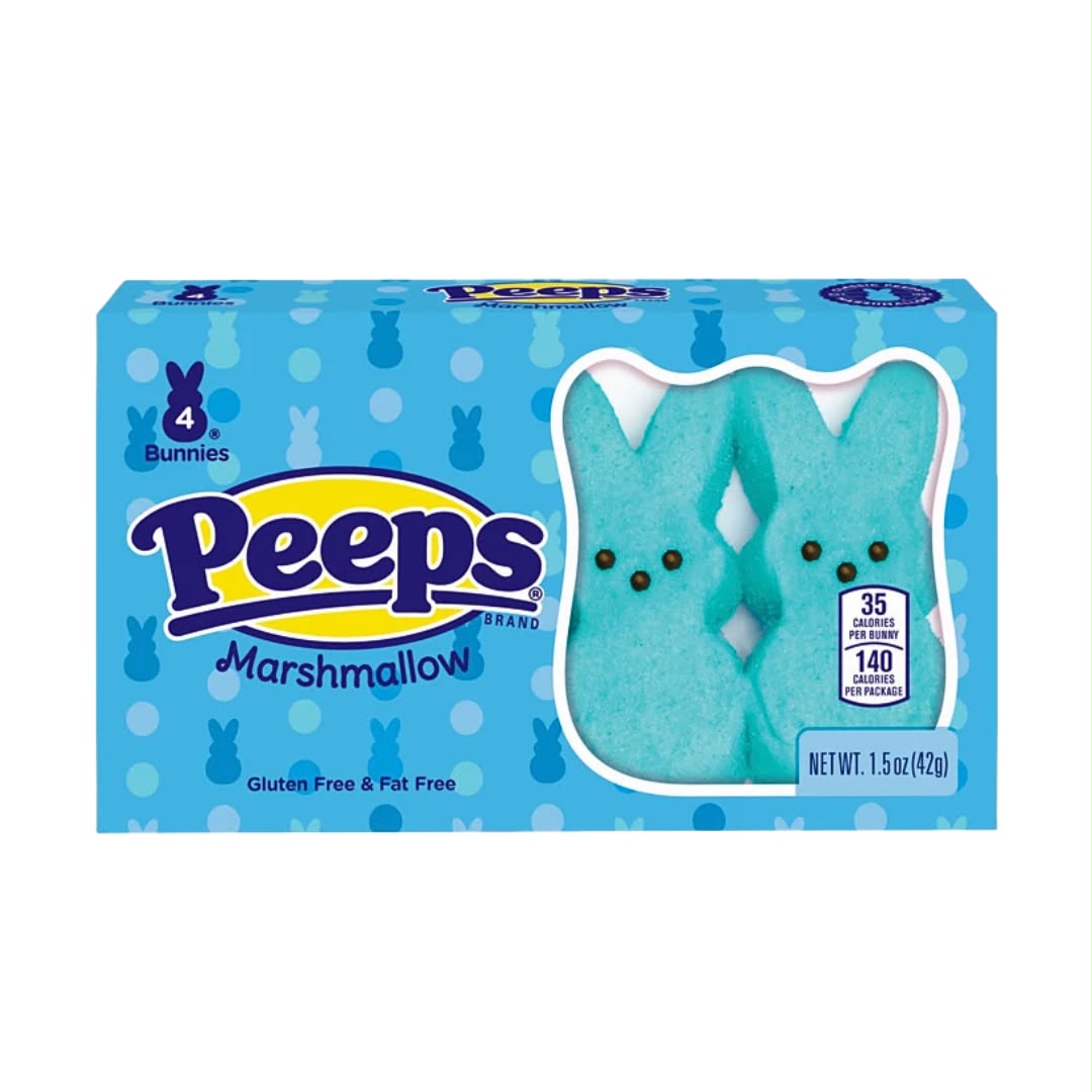 Peeps Marshmallow Selection | Choose Flavour & Size | American Exclusive Limited Editions Sweet Snack Candy - Peeps Blue Bunnies 4ct 42g