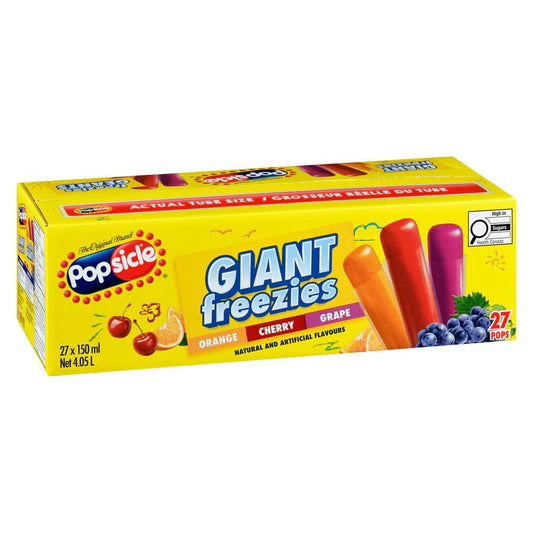 American Freezer Bars Pops Selection | SELECT OPTION | 10 Bars Per Box | 4 Fruity Flavours | Freeze at Home | (America) Snack - Full Box Popsicle Bars Orange,Cherry & Grape 27ct