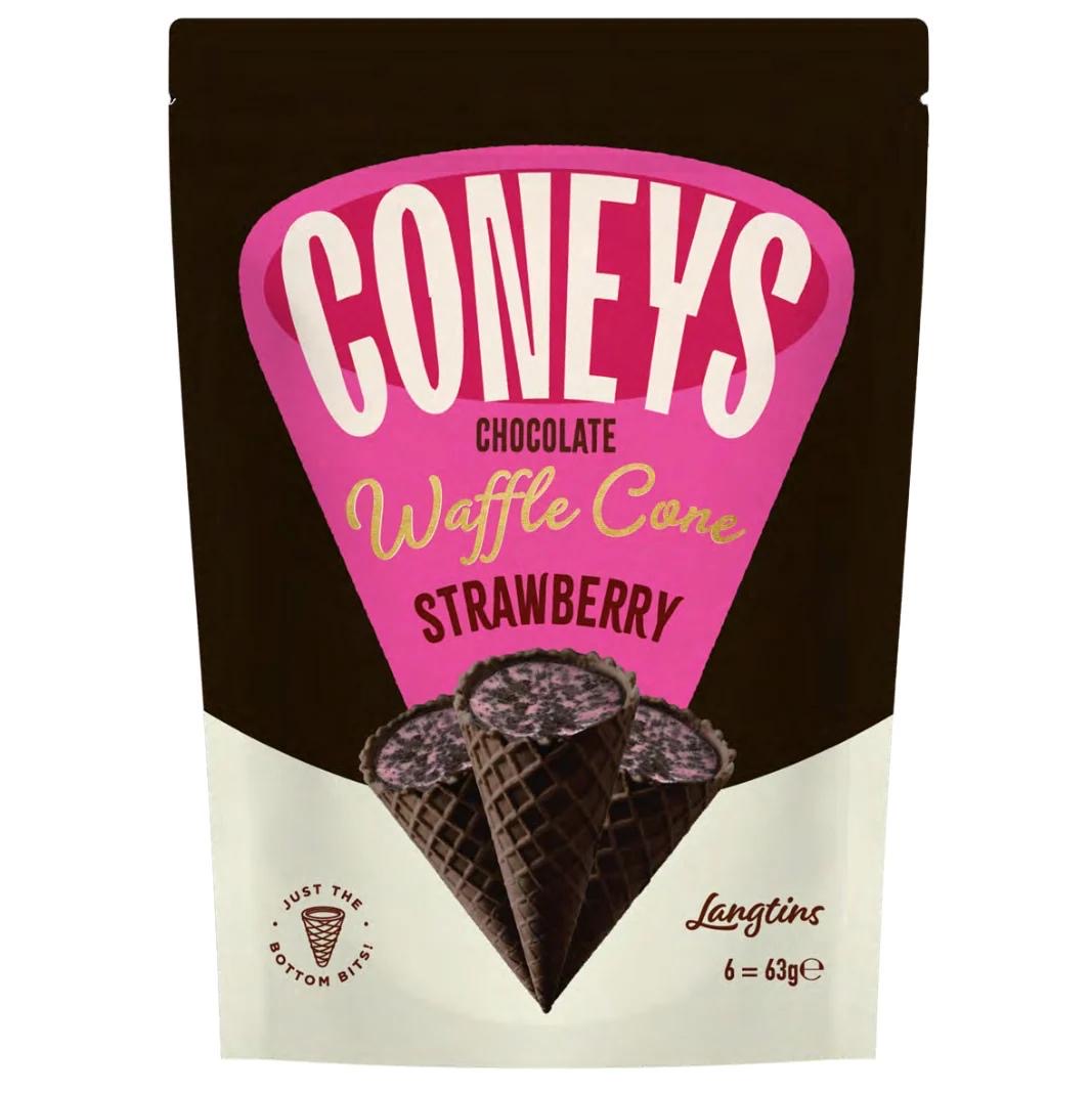 Coneys Waffle Cone Range - Strawberry