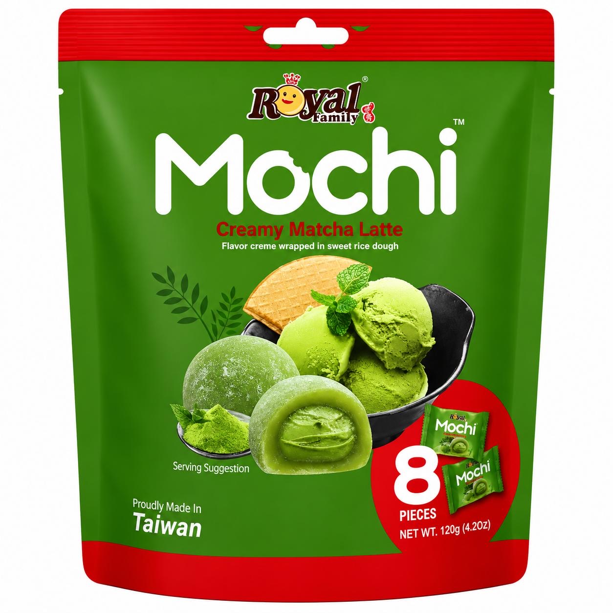 Royal Family Mochi 120g Selection (Taiwan) | Select Flavour | Snack Dessert - Creamy Matcha Latte
