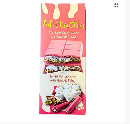 Mistachio Angel Hair Cotton Candy Pink Chocolate Pistachio Flavour 80g