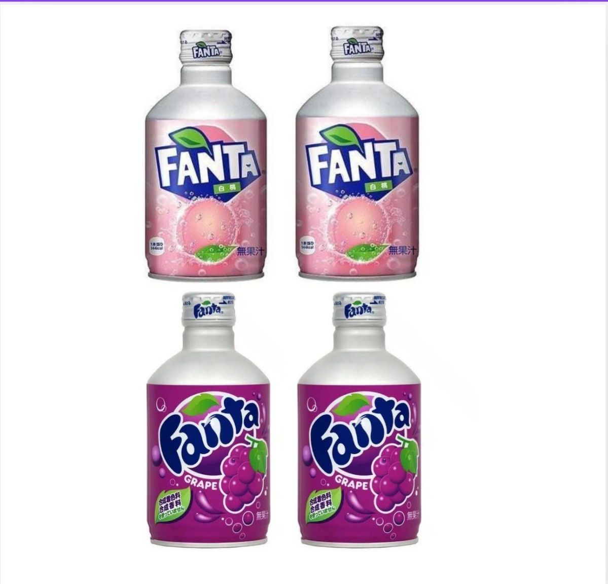 Fanta Japan 2 Grape + 2 White Peach
