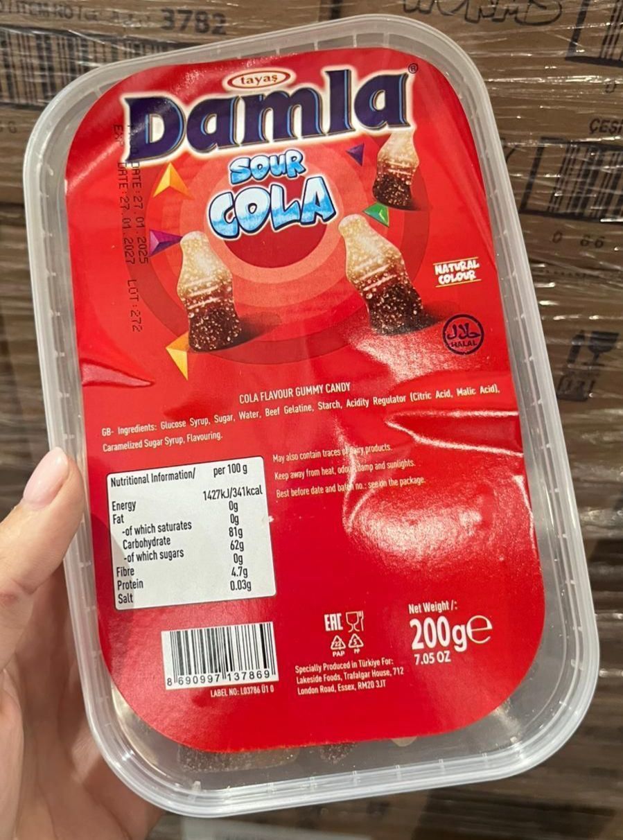 Damla Sour Cola 200g Box Long Dated Stock