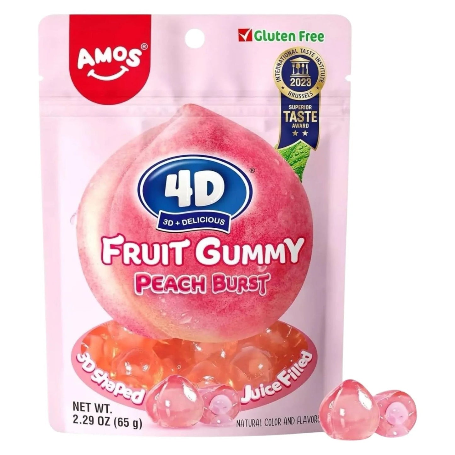 Amos Peach Burst 65g Gummy Candies
