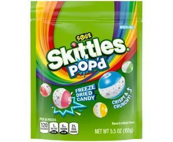 Skittles Sour Pop'D Freeze Dried Big Bag - 155g - American