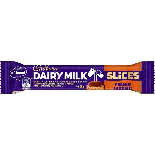 Cadbury Peanut Caramel Dairy Milk Slices 48g Bar Australia