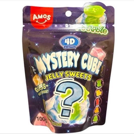 Amos 4D Gummy Candies Mystery Cube Jelly Sweets 100g Single Bag