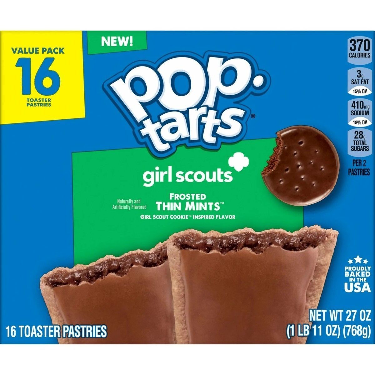 Pop Tarts Girl Scouts Frosted Thin Mints 16 Toaster Pastries