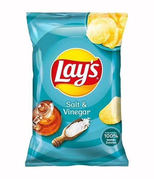 Lays Salt & Vinegar Flavour European Crisps 150g