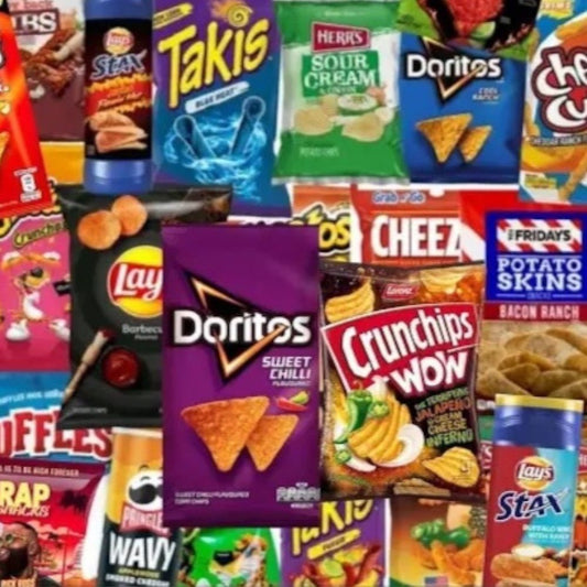 £20 WORLDWIDE MYSTERY CRISPS / SNACKS BUNDLE