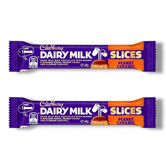2 x Cadbury Peanut Caramel Dairy Milk Slices 48g Australia