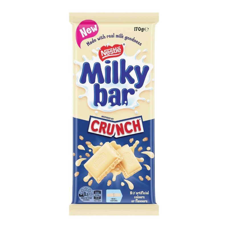 Nestle Milky Bar Crunch 170g Bar Australian