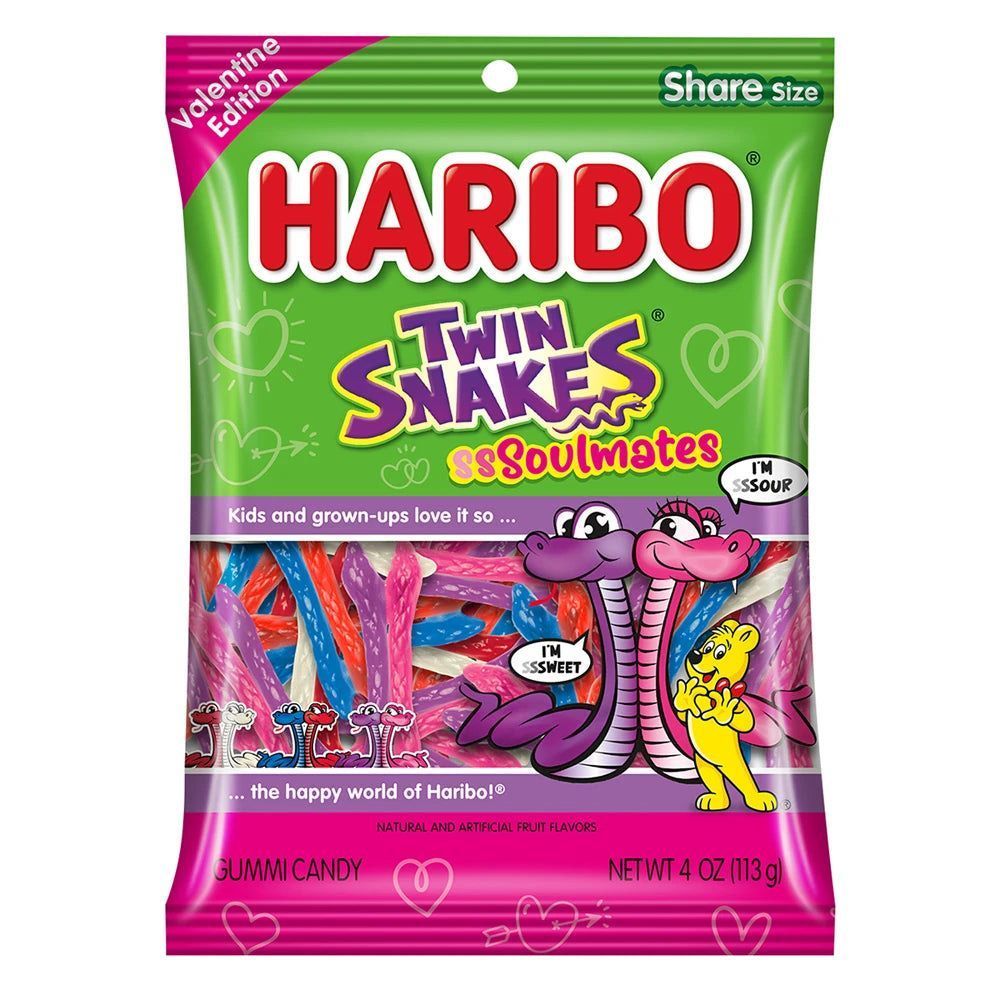 Haribo Valentines Twin Snakes Soulmates 113g (America)