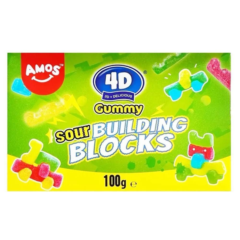 Amos 4D Gummies Sour Building Blocks 100g