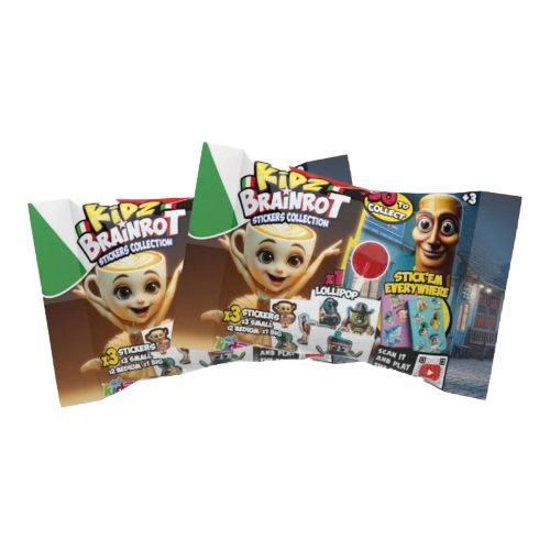 2 x Italian Brain Rot Lollies + Card/Stickers