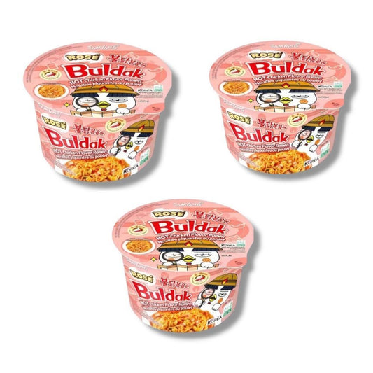 3 x Samyang Buldak Rose Noodle Bowl 105g Korea