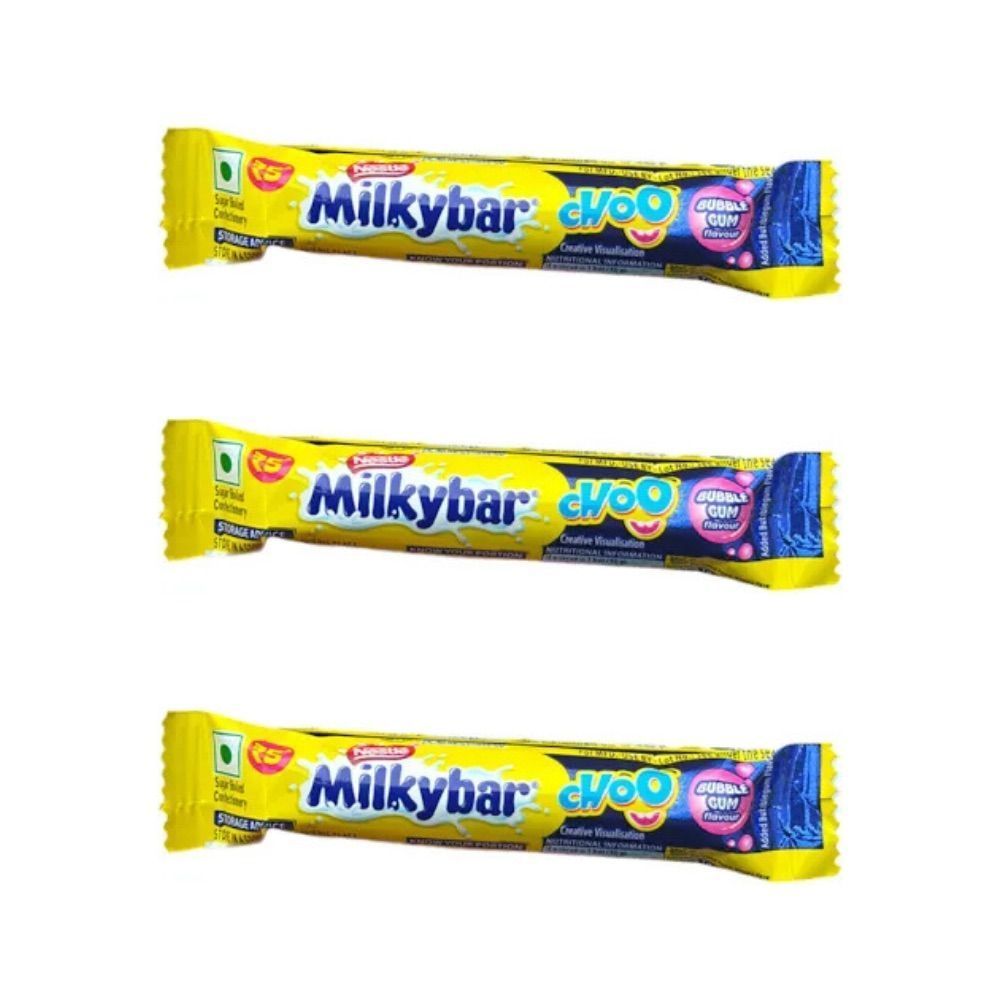 3 x Milky Bar Choo Bubblegum Single 10g Bars Asian