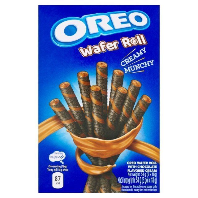 Oreo Chocolate Cream Filling Wafer Roll Single 54g Box